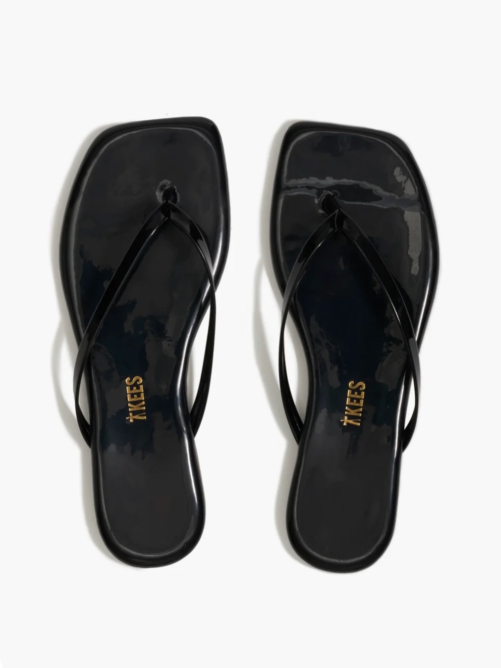 TKEES LILY Women’s Black Patent Square-Toe Thong Sandal New w/o box size 8 (39)